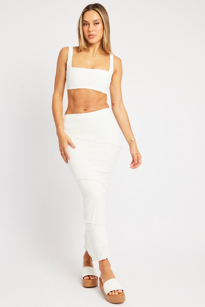 White Midi Skirt Texture