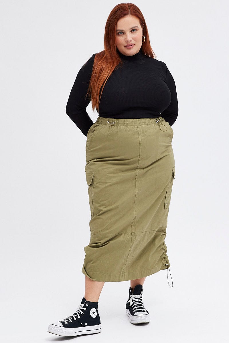 Green Maxi Skirt Parachute