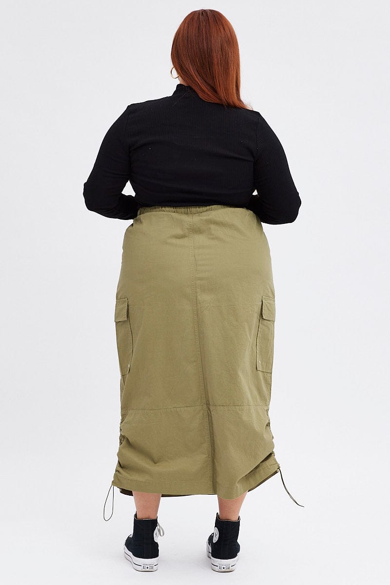 Green Maxi Skirt Parachute
