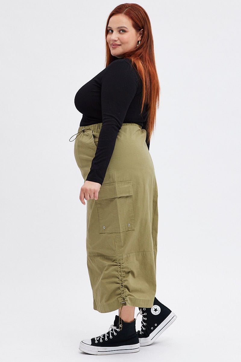 Green Maxi Skirt Parachute