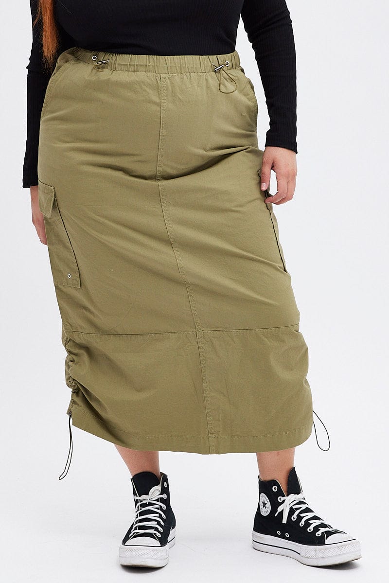 Green Maxi Skirt Parachute