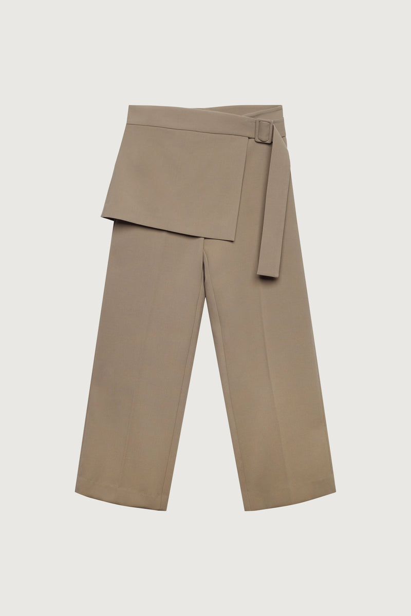 SKIRT-OVERLAY SUITING TROUSER