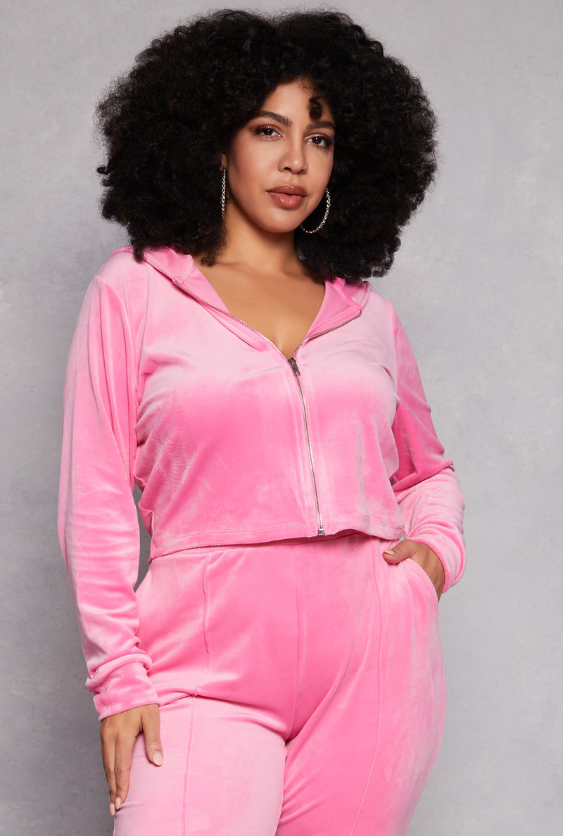 Plus Size Iris Velour Hooded Sweatshirt