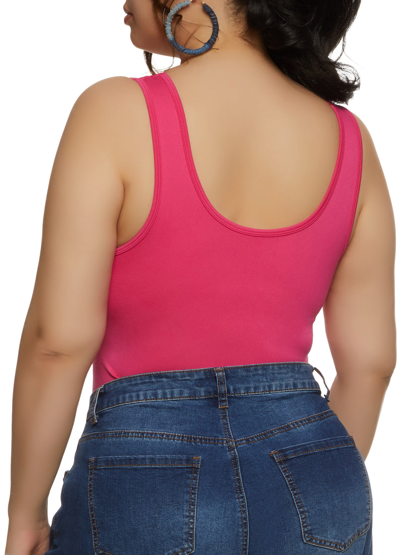 Plus Size Seamless Square Neck Tank Bodysuit