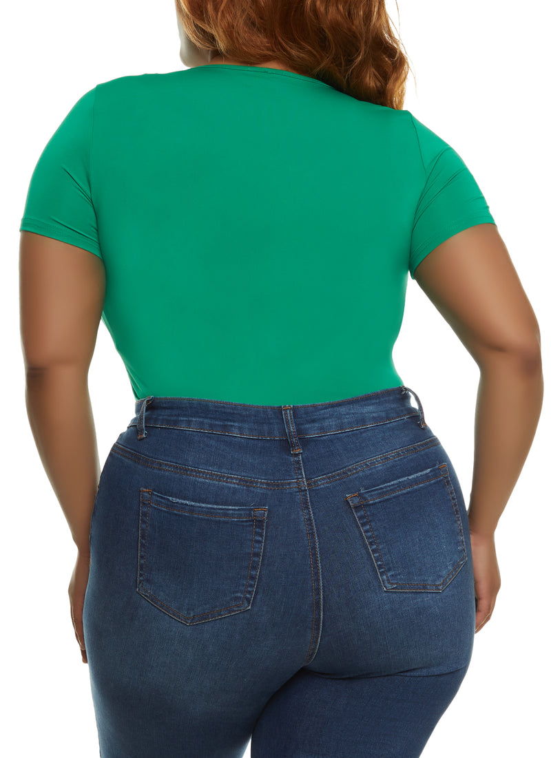 Plus Size Daisy Scoop Neck Bodysuit