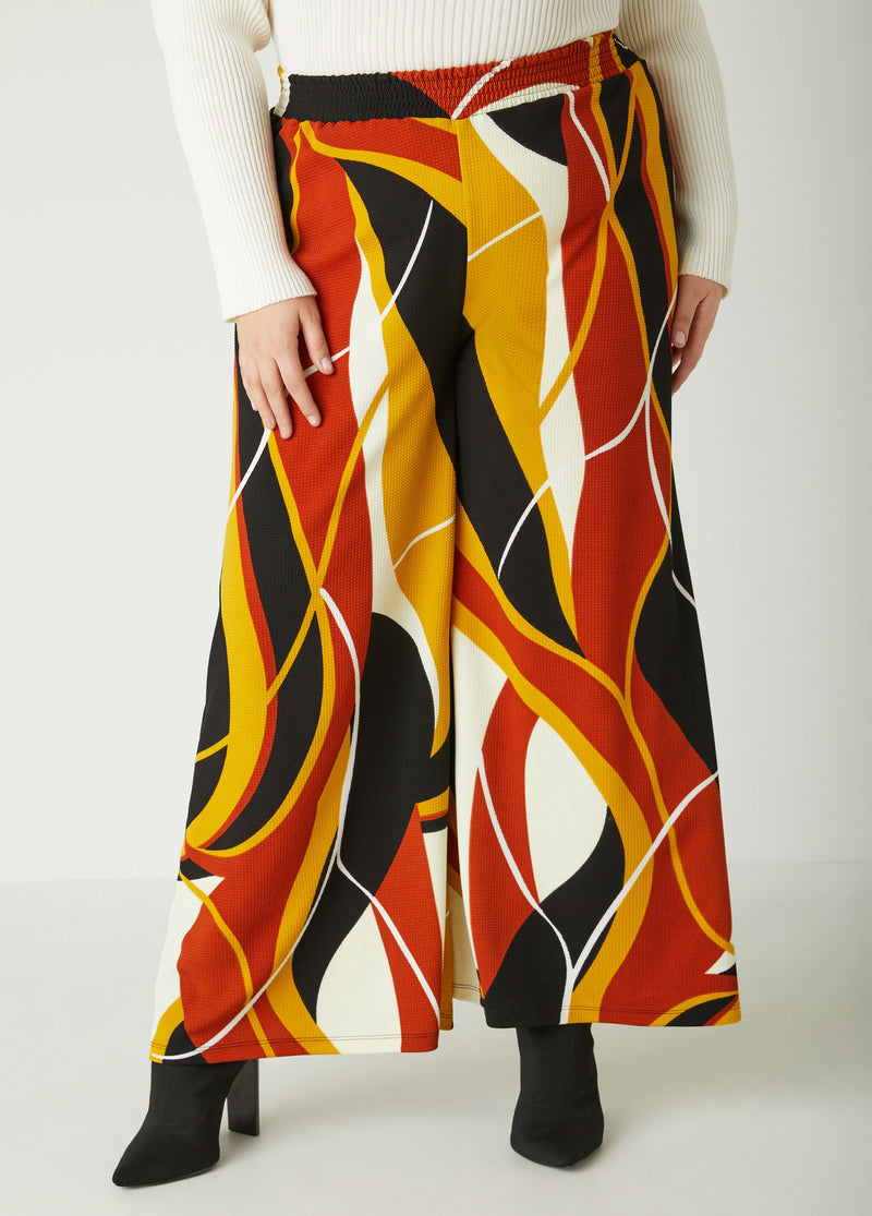 High Rise Printed Wide Leg Pants