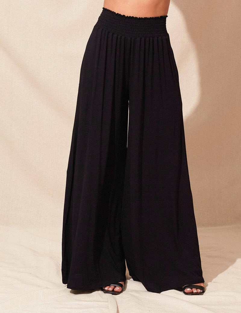 Bamboo Palazzo Pants - Black