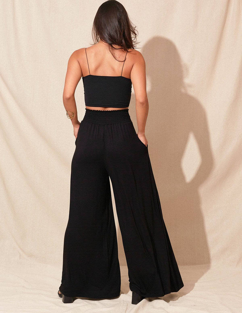 Bamboo Palazzo Pants - Black