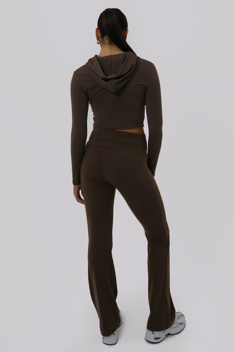 Ruched Fitted Flares - Cocoa