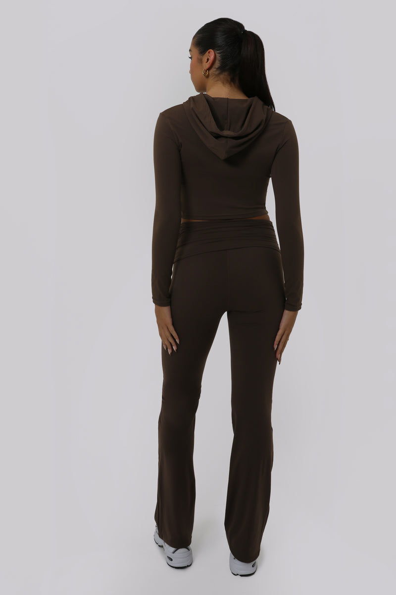 Ruched Fitted Flares - Cocoa