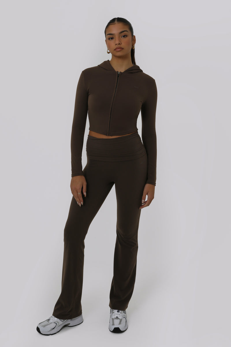 Ruched Fitted Flares - Cocoa