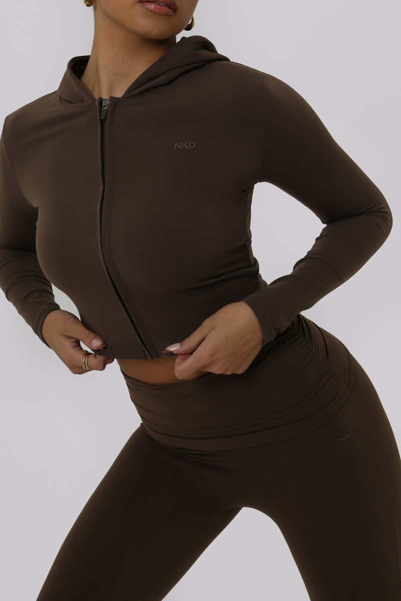 Ruched Fitted Flares - Cocoa