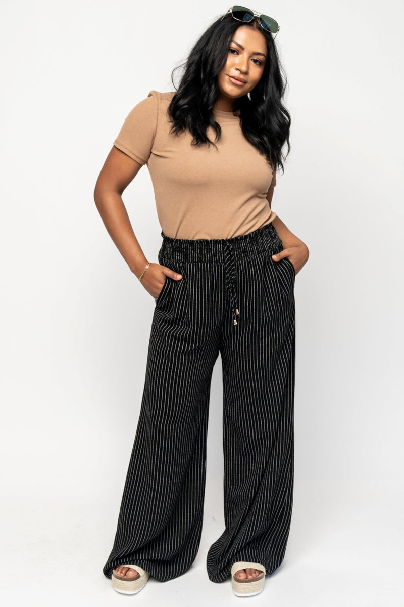 Maxwell Pant in Black Stripe - FINAL SALE