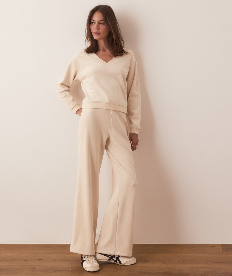 Cord Velour Wide Leg Pant