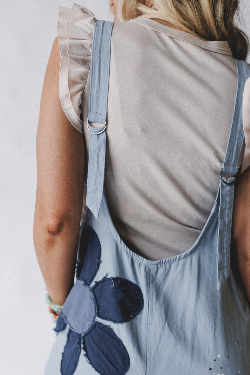 Wild Wish Patchwork Jumpsuit - Blue