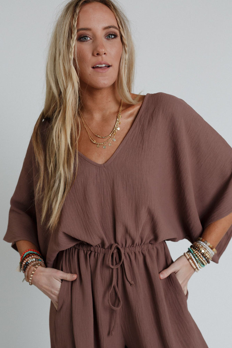 The Nest New Love Relaxed Drawstring Jumpsuit - Mocha
