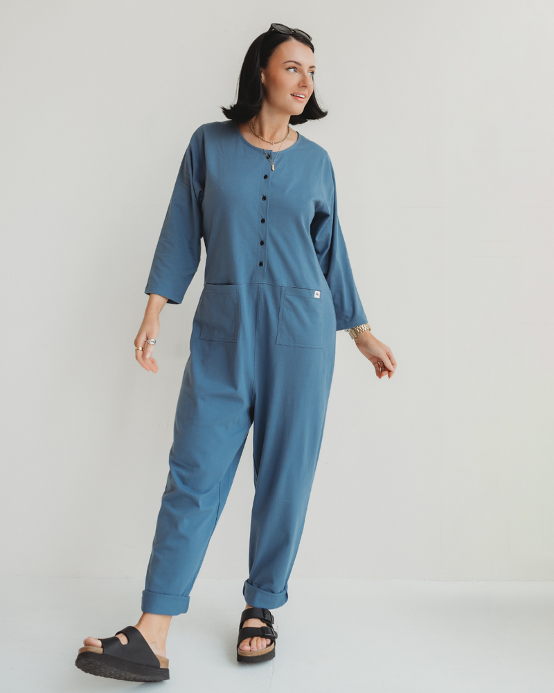 Mila Blue Long Sleeve Jumpsuit
