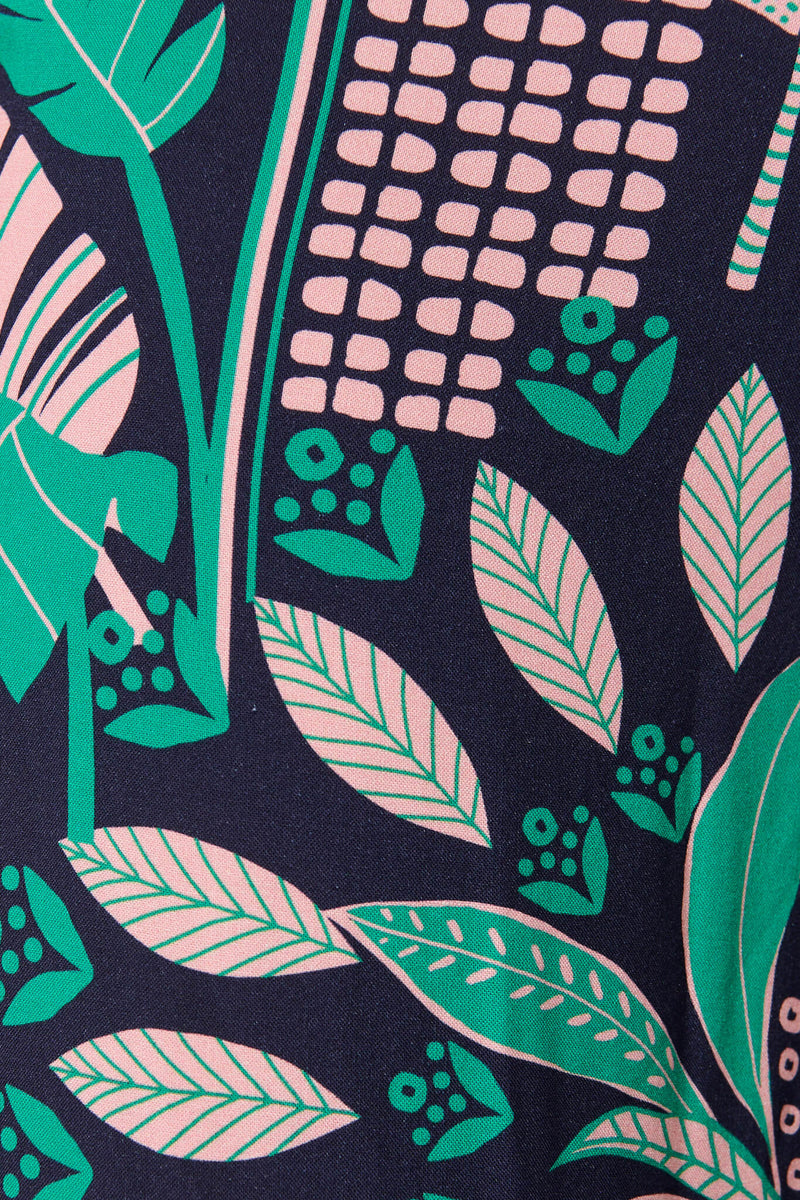 North Jumpsuit In Navy With Green And Blush Patchwork