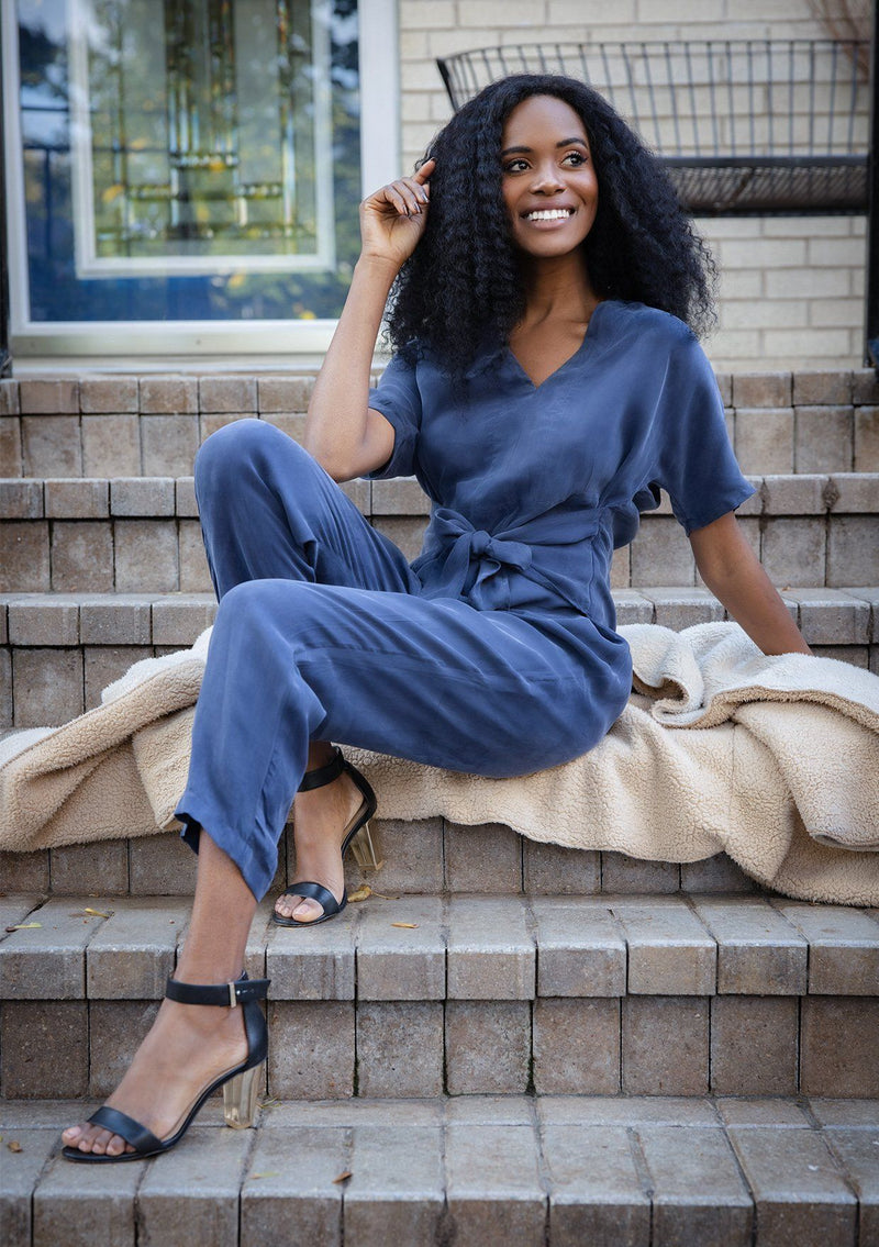 Downtown Days Tie Front Jumpsuit