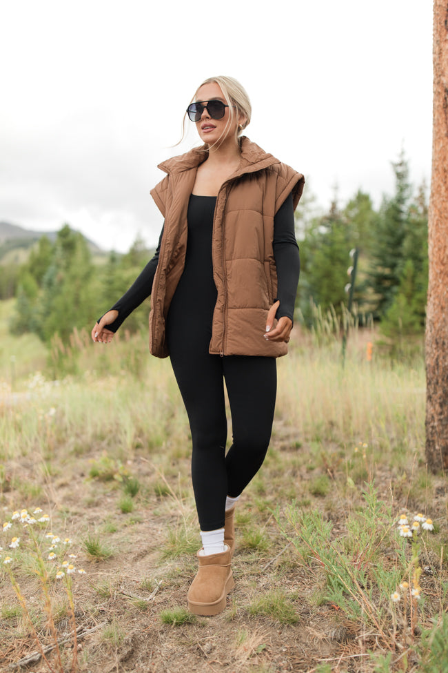 Power Play Black Square Neck Active Long Sleeve Jumpsuit FINAL SALE