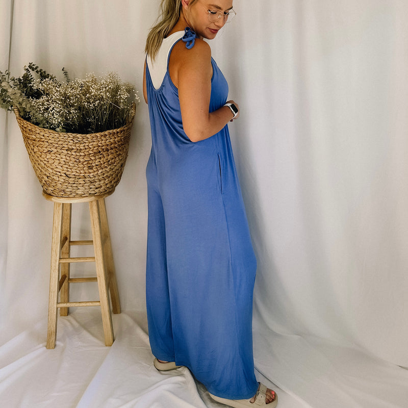 Easy Breezy Oversized Jumpsuit - Blue
