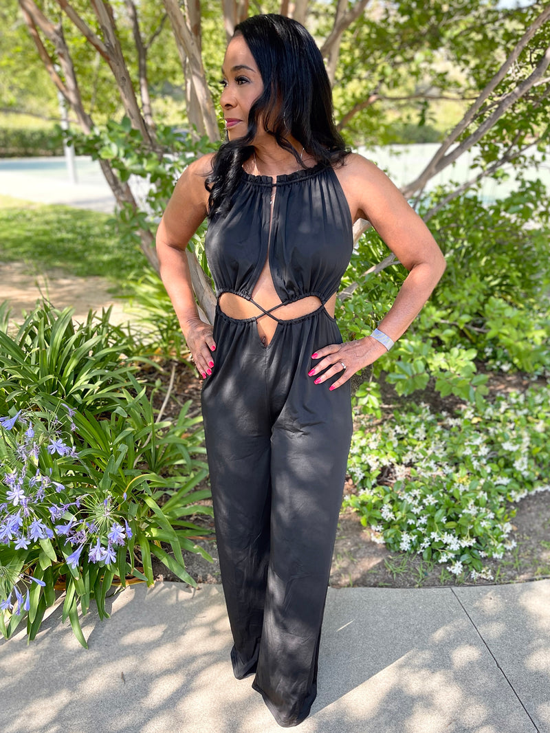 Rose Goddess Jumpsuit - Black