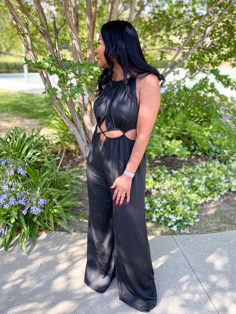 Rose Goddess Jumpsuit - Black