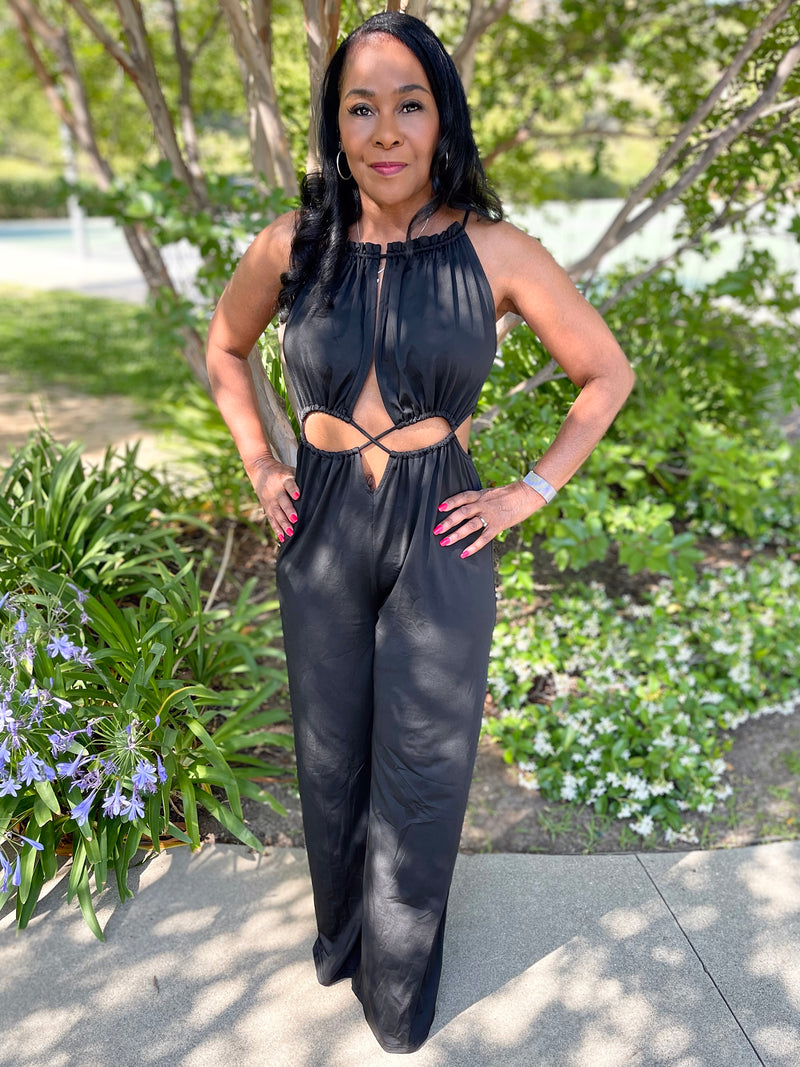 Rose Goddess Jumpsuit - Black