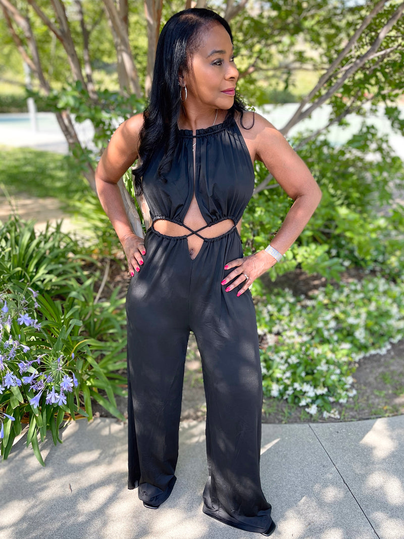 Rose Goddess Jumpsuit - Black