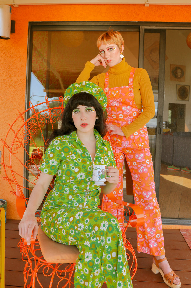 Green Daisy Jumpsuit - size: S