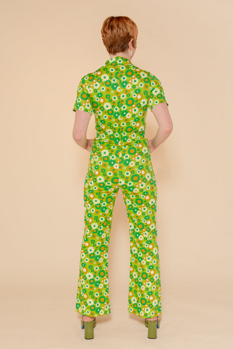 Green Daisy Jumpsuit - size: S