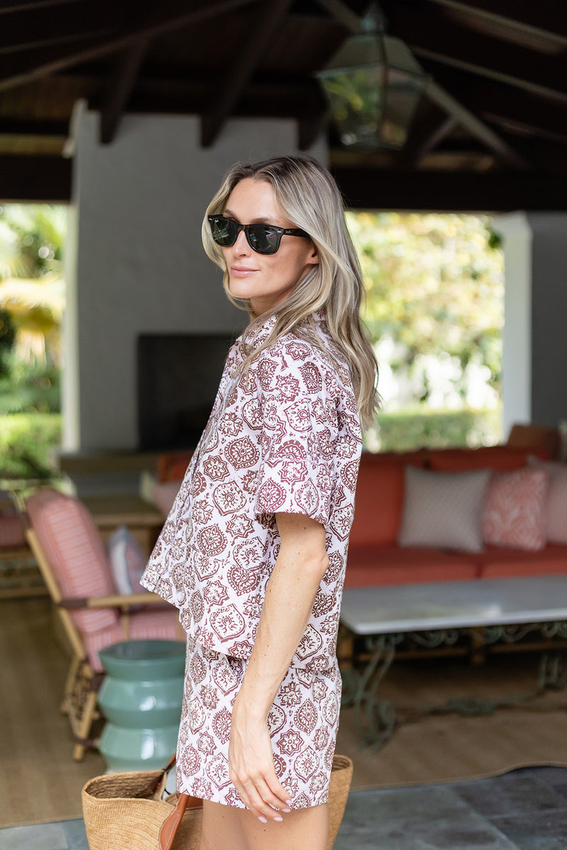 Cabana Short Poplin - Coco Moroccan Medallion
