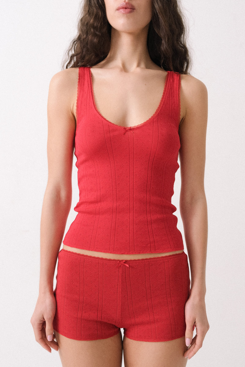 The Teeny Tiny Short Cherry Red