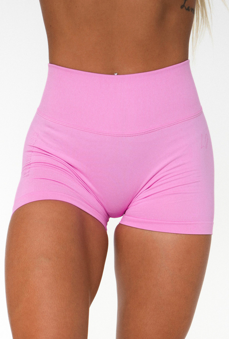 LJ V-BACK SCRUNCH SHORTS - BUBBLEGUM PINK
