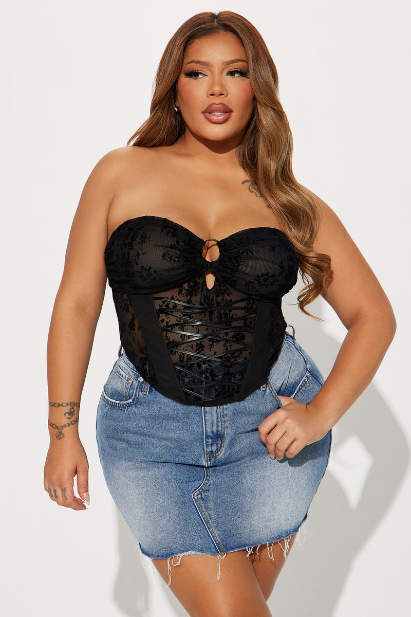 Heat Of The Moment Corset Top - Black