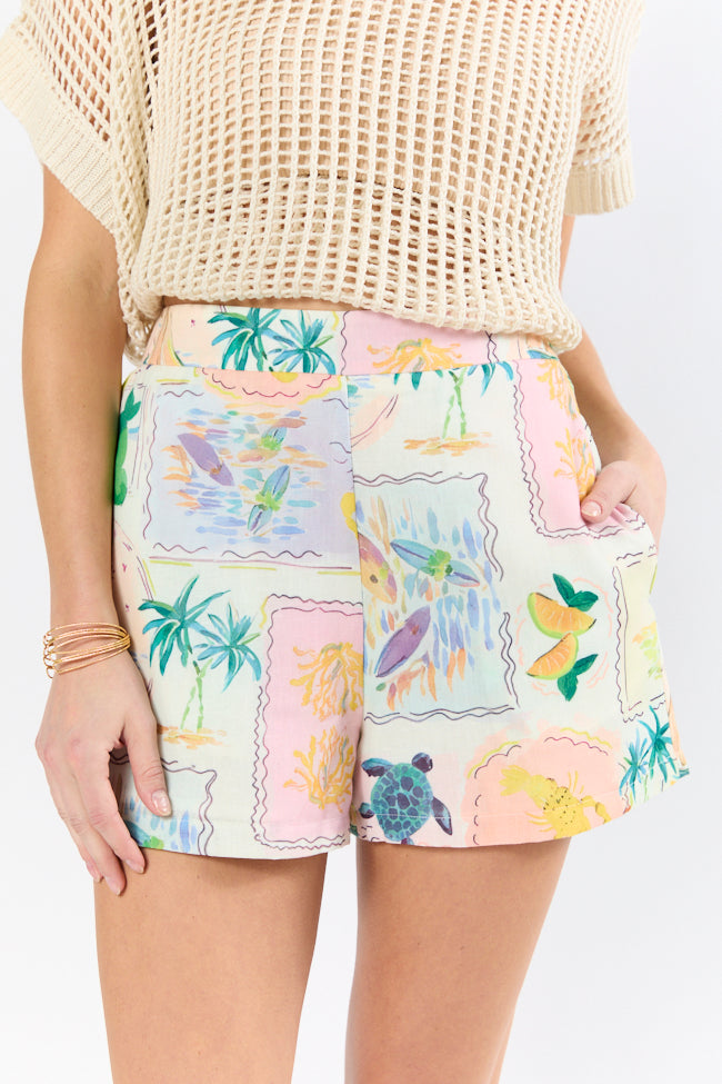 Iconic Tropical Vacation Printed Shorts