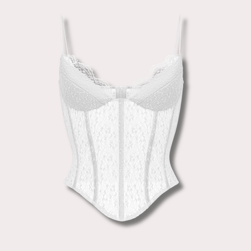 Lace Bustier Corset Top - White