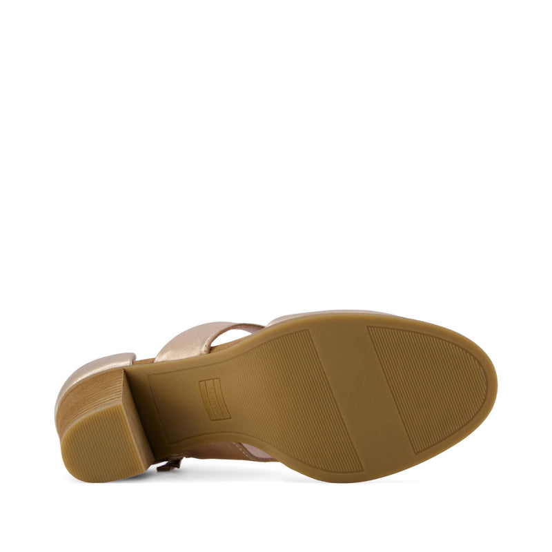Milan Rose Gold Metallic Nappa Leather Closed Toe Heel