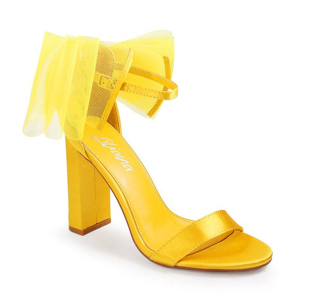 Ankle Strap Block High Heel Bow Sandals Luis-1