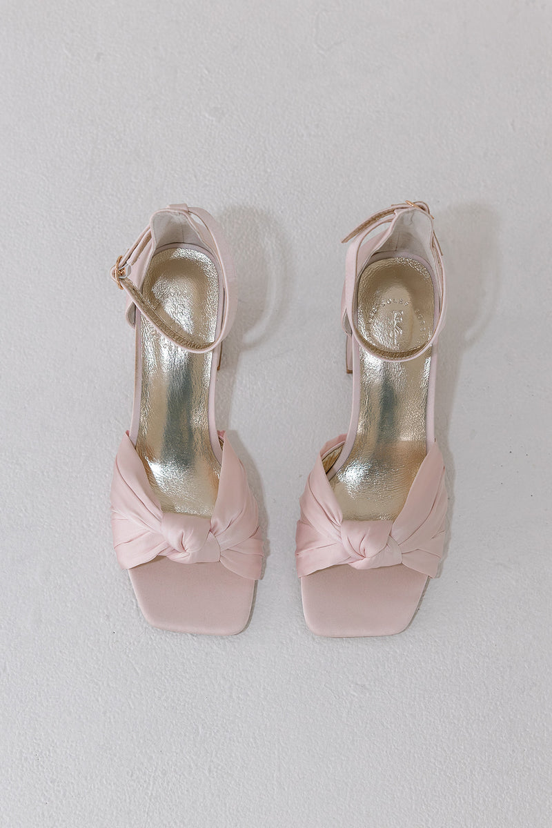 HONEY - PINK BOW SATIN WEDDING SHOES - SALE
