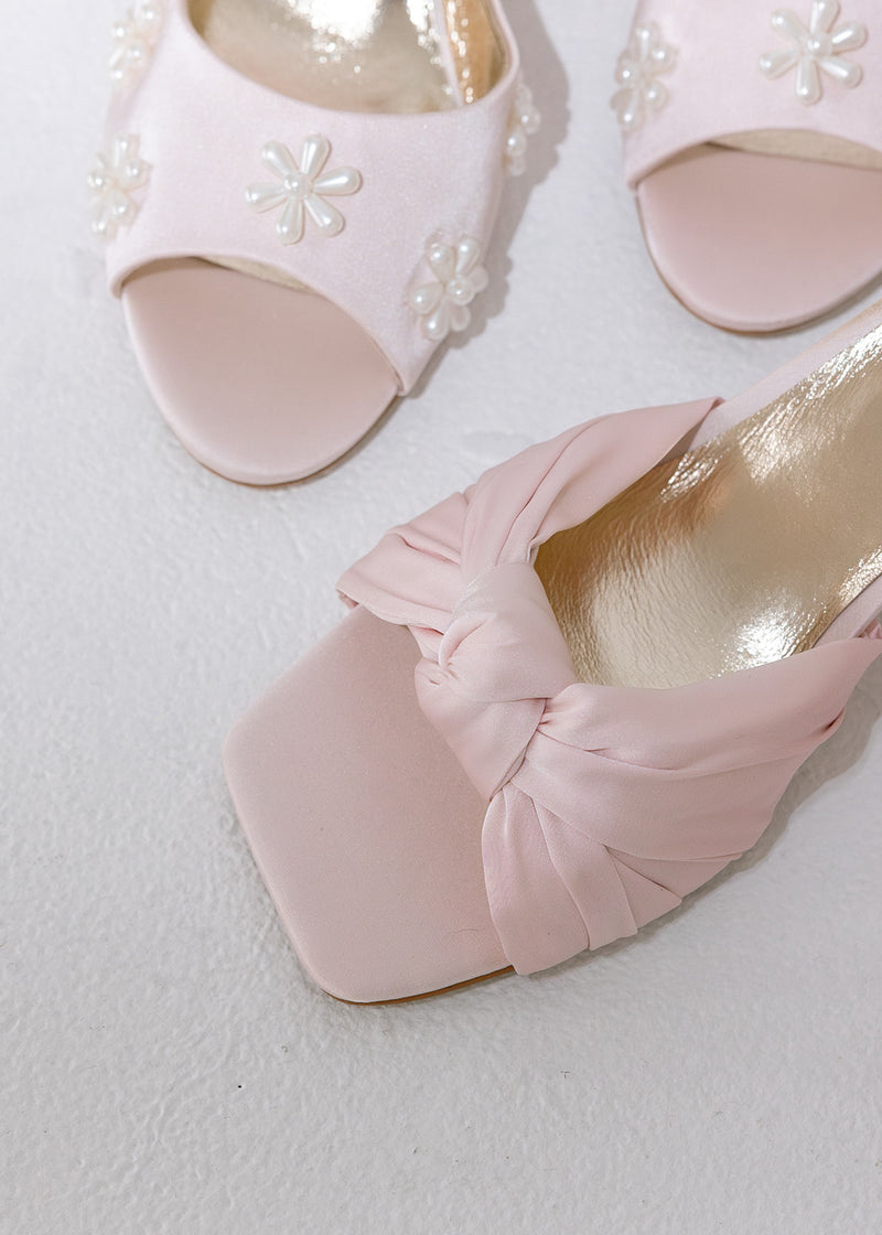 HONEY - PINK BOW SATIN WEDDING SHOES - SALE