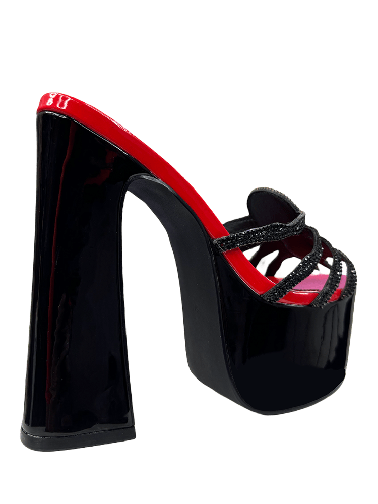 ELVIRA SPIDER PUMP - BLACK/RED