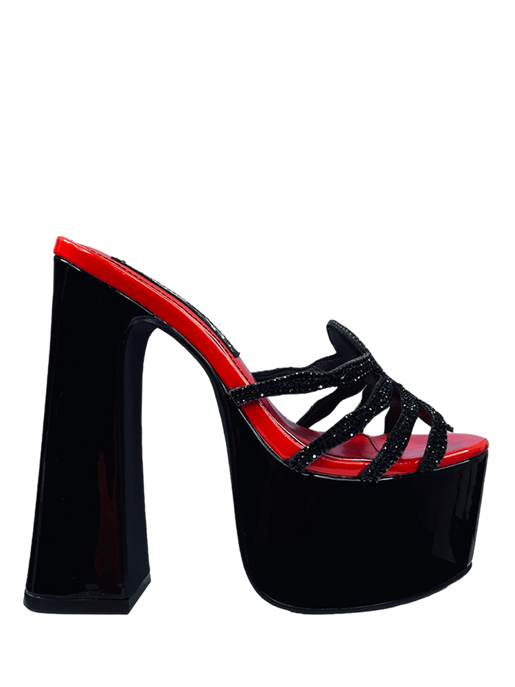 ELVIRA SPIDER PUMP - BLACK/RED