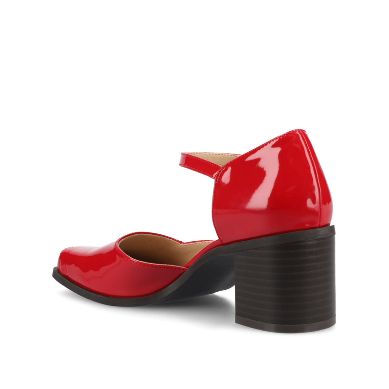 EVANGELINE BLOCK D'ORSAY HEELS IN PATENT