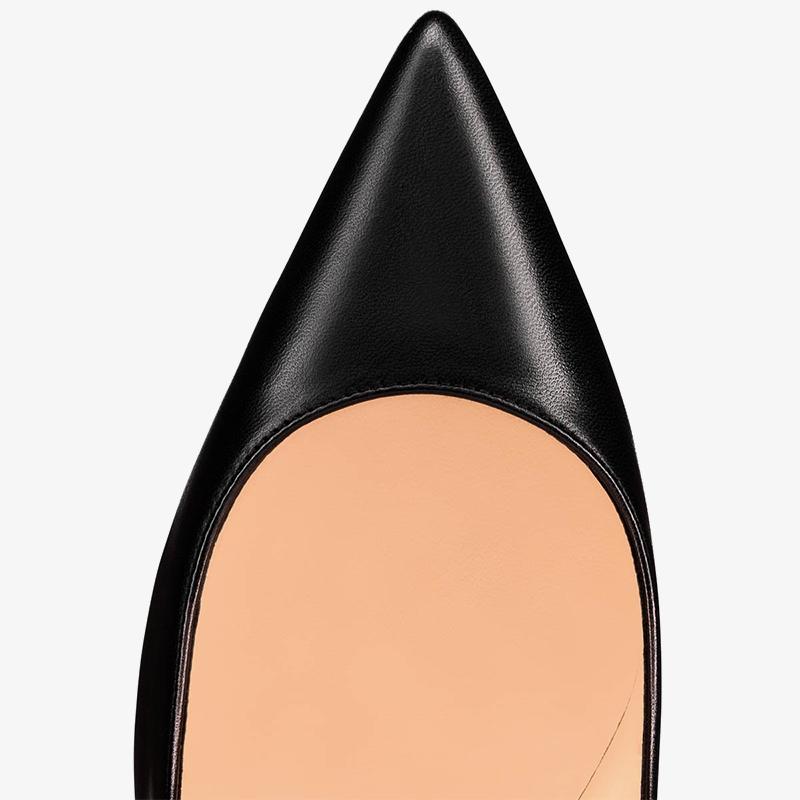Black Leather Stiletto Pumps 100mm