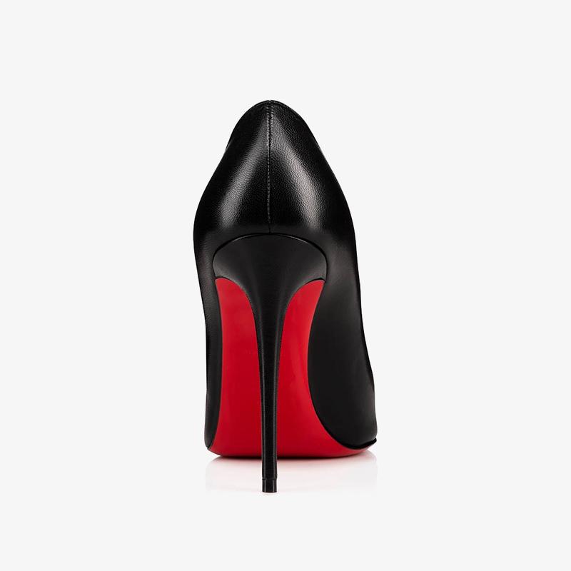 Black Leather Stiletto Pumps 100mm