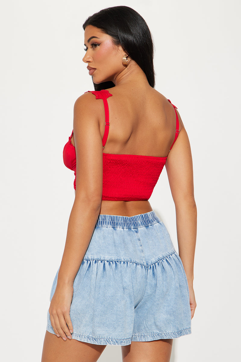 Cottage Core Corset Top - Red
