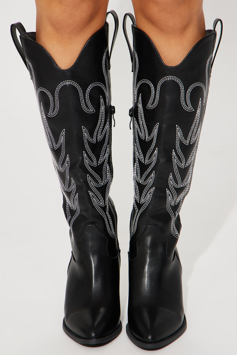Countryside Cutie Cowboy Boots - Black