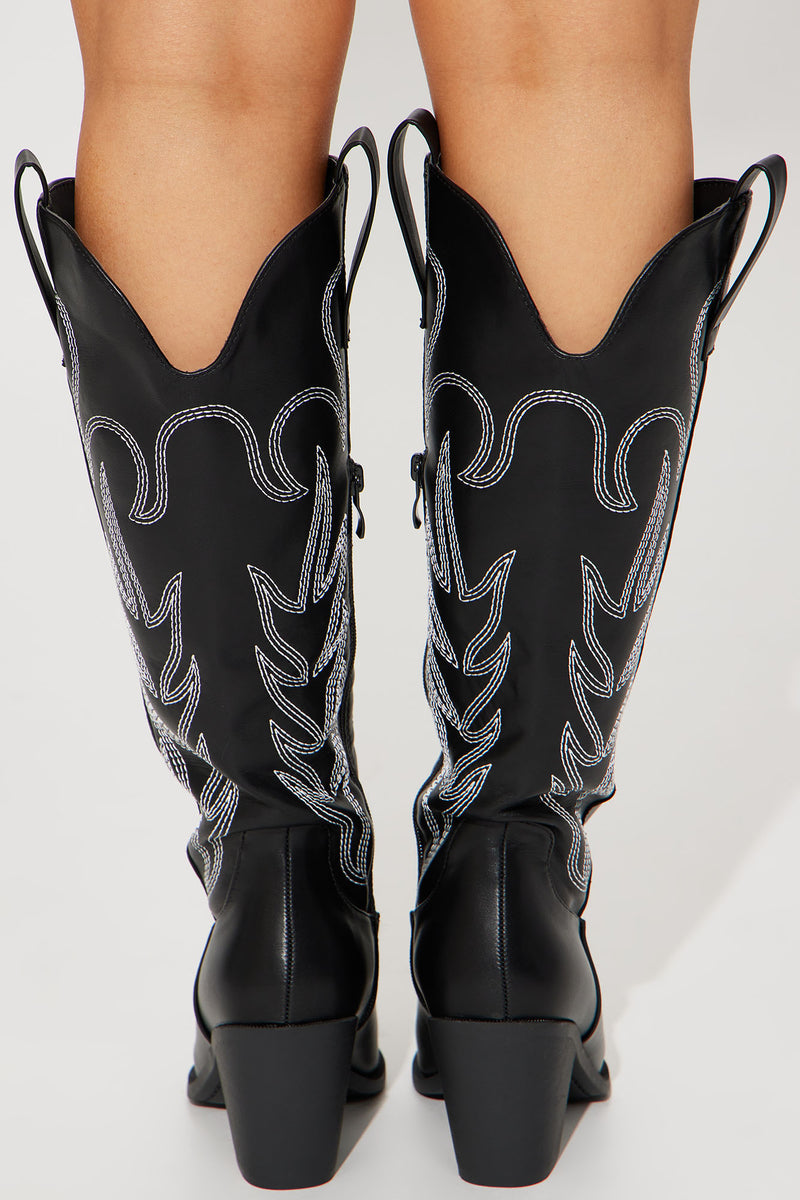 Countryside Cutie Cowboy Boots - Black