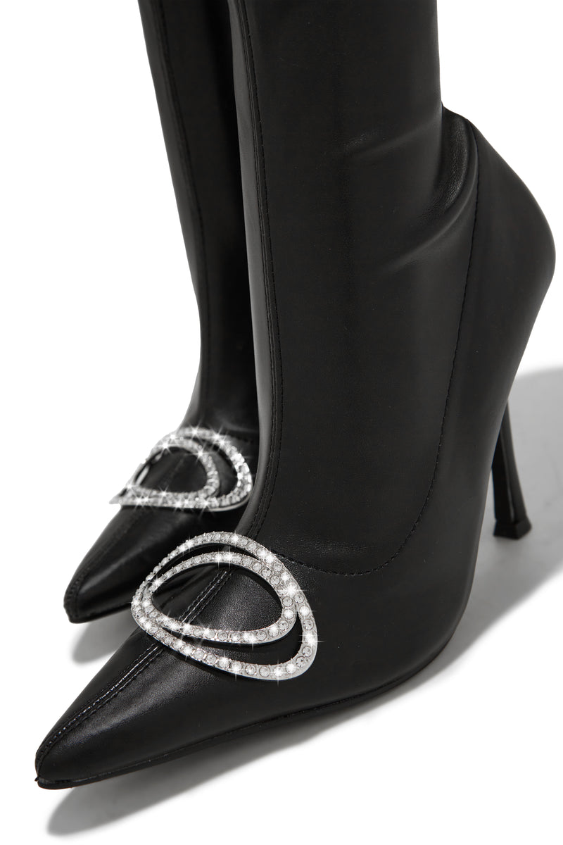 Night Is Young Over The Knee High Heel Boots - Black